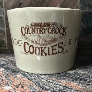 Vintage Shedd's Spread Country Crock Advertising Porcelain Cookie Jar